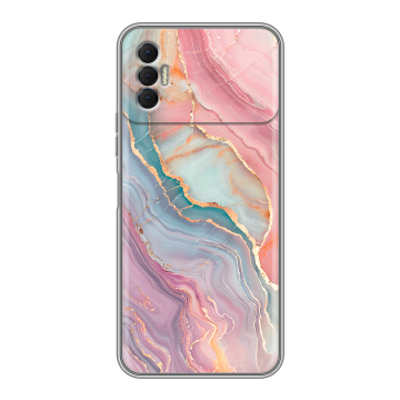 Силиконовый чехол на Tecno Spark 8P с принтом розовый мрамор Силиконовый чехол на Tecno Spark 8P с принтом розовый мрамор