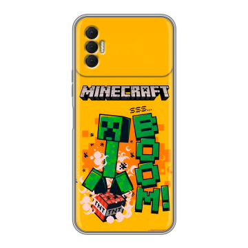 Силиконовый чехол на Tecno Spark 8P с принтом Майнкрафт Minecraft Силиконовый чехол на Tecno Spark 8P с принтом Майнкрафт Minecraft