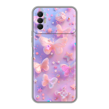 Силиконовый чехол на Tecno Spark 8P с принтом Бабочки Силиконовый чехол на Tecno Spark 8P с принтом Бабочки