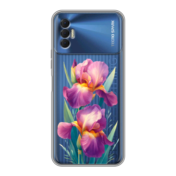 Силиконовый чехол на Tecno Spark 8P с принтом Цветы орхидеи