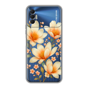 Силиконовый чехол на Tecno Spark 8P с принтом Цветы