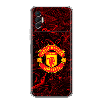Силиконовый чехол на Tecno Spark 8P с принтом Manchester United