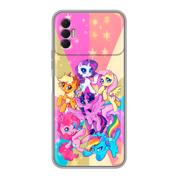Силиконовый чехол на Tecno Spark 8P с принтом My little pony Дружба чудо Силиконовый чехол на Tecno Spark 8P с принтом My little pony Дружба чудо