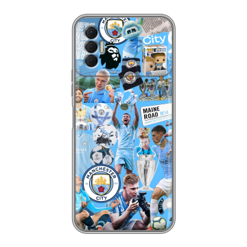 Силиконовый чехол на Tecno Spark 8P с принтом Man City Манчестер Сити