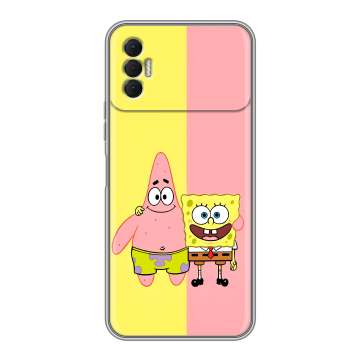 Силиконовый чехол на Tecno Spark 8P с принтом Спанч боб Спанчбоб Силиконовый чехол на Tecno Spark 8P с принтом Спанч боб Спанчбоб