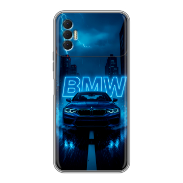Силиконовый чехол на Tecno Spark 8P с принтом BMW БМВ Силиконовый чехол на Tecno Spark 8P с принтом BMW БМВ