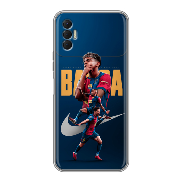 Силиконовый чехол на Tecno Spark 8P с принтом Барселона Barca Yamal Силиконовый чехол на Tecno Spark 8P с принтом Барселона Barca Yamal