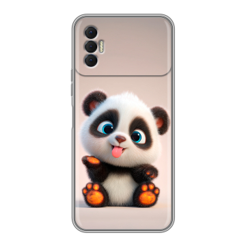 Силиконовый чехол на Tecno Spark 8P с принтом милая панда Силиконовый чехол на Tecno Spark 8P с принтом милая панда