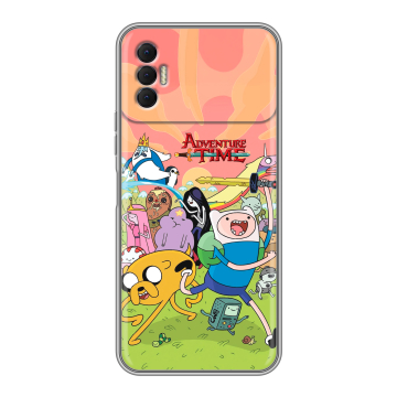 Силиконовый чехол на Tecno Spark 8P с принтом Adventure time Время приключений