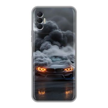Силиконовый чехол на Tecno Spark 8P с принтом BMW БМВ
