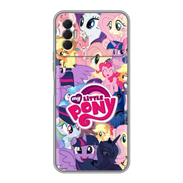 Силиконовый чехол на Tecno Spark 8P с принтом My little pony Дружба чудо