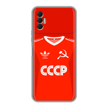 Силиконовый чехол на Tecno Spark 8P с принтом Флаг Герб СССР