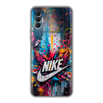 Силиконовый чехол на Tecno Spark 8P с принтом Nike Найк Силиконовый чехол на Tecno Spark 8P с принтом Nike Найк