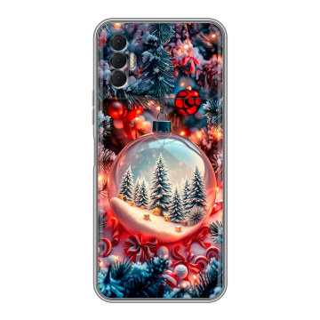 Силиконовый чехол на Tecno Spark 8P с принтом Новый год