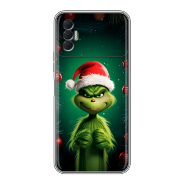 Силиконовый чехол на Tecno Spark 8P с принтом Гринч Новый год Рождество Силиконовый чехол на Tecno Spark 8P с принтом Гринч Новый год Рождество
