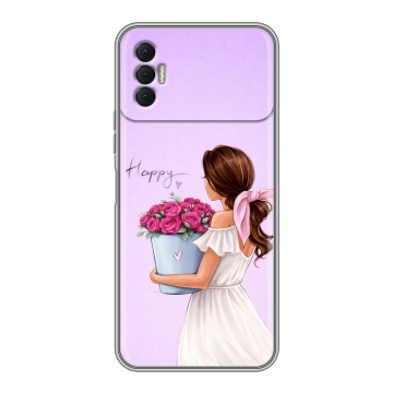 Силиконовый чехол на Tecno Spark 8P с принтом женский Силиконовый чехол на Tecno Spark 8P с принтом женский