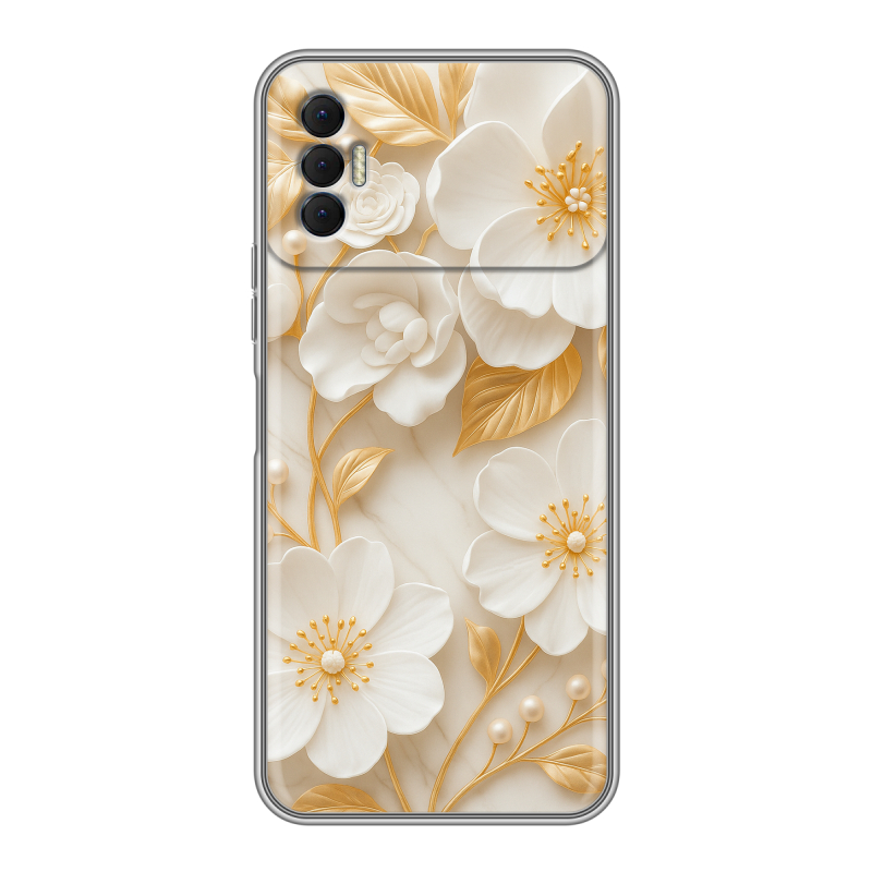 Силиконовый чехол на Tecno Spark 8P с принтом Цветы Силиконовый чехол на Tecno Spark 8P с принтом Цветы