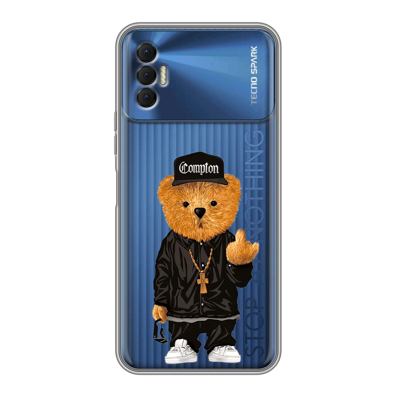 Силиконовый чехол на Tecno Spark 8P с принтом Мишка Силиконовый чехол на Tecno Spark 8P с принтом Мишка