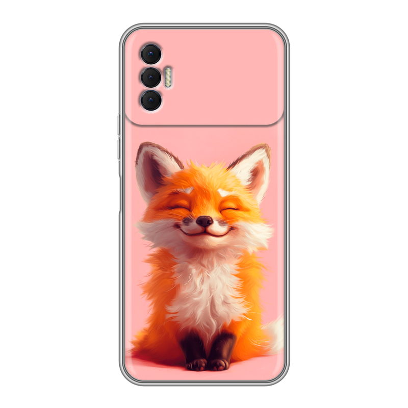 Силиконовый чехол на Tecno Spark 8P с принтом милая лиса Силиконовый чехол на Tecno Spark 8P с принтом милая лиса