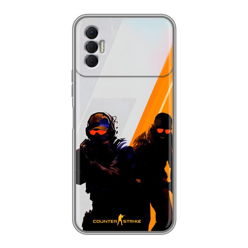 Силиконовый противоударный чехол на Tecno Spark 8P с принтом Контер страйк Counter strike Силиконовый противоударный чехол на Tecno Spark 8P с принтом Контер страйк Counter strike