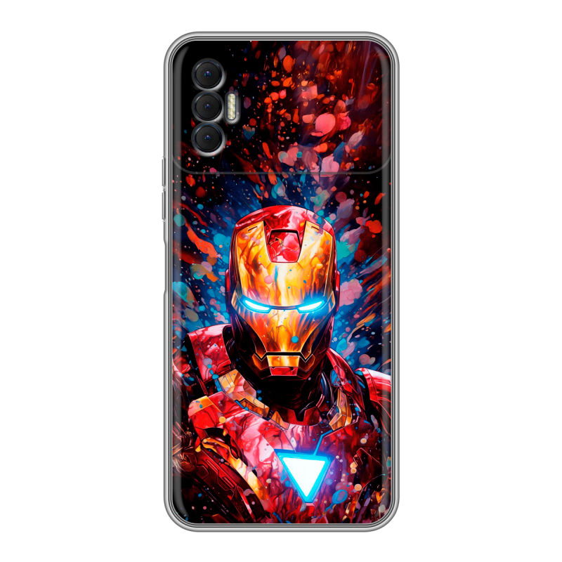 Силиконовый чехол на Tecno Spark 8P с принтом Железный человек Ironman Силиконовый чехол на Tecno Spark 8P с принтом Железный человек Ironman