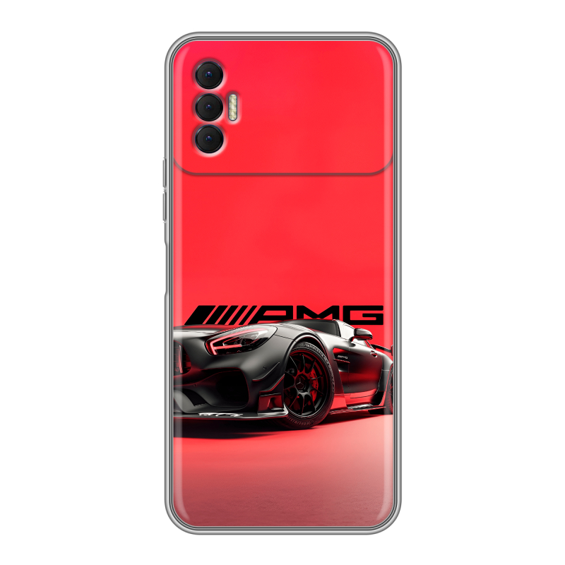 Силиконовый чехол на Tecno Spark 8P с принтом Мерседес Mercedes AMG Силиконовый чехол на Tecno Spark 8P с принтом Мерседес Mercedes AMG