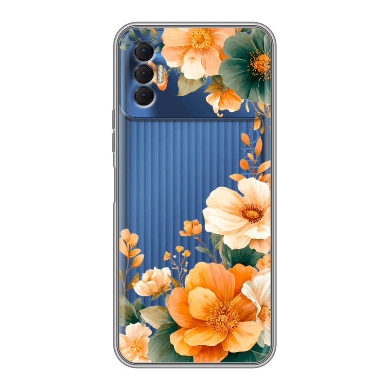 Силиконовый чехол на Tecno Spark 8P с принтом Цветы принт Силиконовый чехол на Tecno Spark 8P с принтом Цветы принт