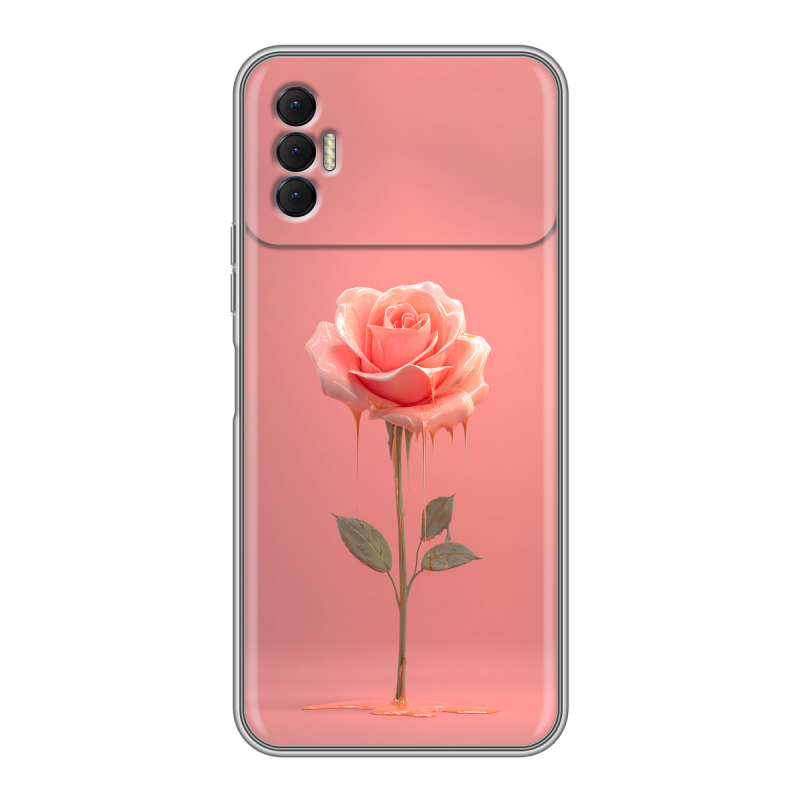 Силиконовый чехол на Tecno Spark 8P с принтом Розовая роза Силиконовый чехол на Tecno Spark 8P с принтом Розовая роза