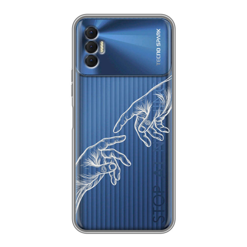 Силиконовый противоударный чехол на Tecno Spark 8P с принтом Сотворение мира Силиконовый противоударный чехол на Tecno Spark 8P с принтом Сотворение мира