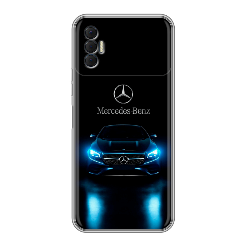 Силиконовый противоударный чехол на Tecno Spark 8P с принтом Mercedes Мерседес Силиконовый противоударный чехол на Tecno Spark 8P с принтом Mercedes Мерседес