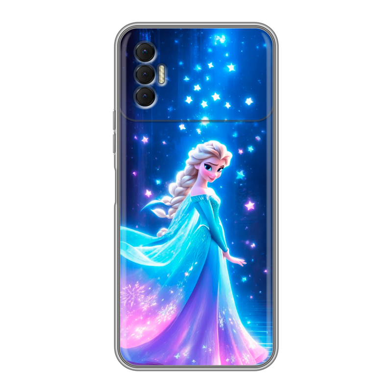 Силиконовый противоударный чехол на Tecno Spark 8P с принтом Холодное сердце Frozen Силиконовый противоударный чехол на Tecno Spark 8P с принтом Холодное сердце Frozen