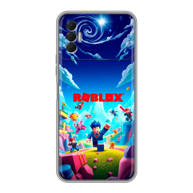Силиконовый противоударный чехол на Tecno Spark 8P с принтом Roblox Роблокс Силиконовый противоударный чехол на Tecno Spark 8P с принтом Roblox Роблокс