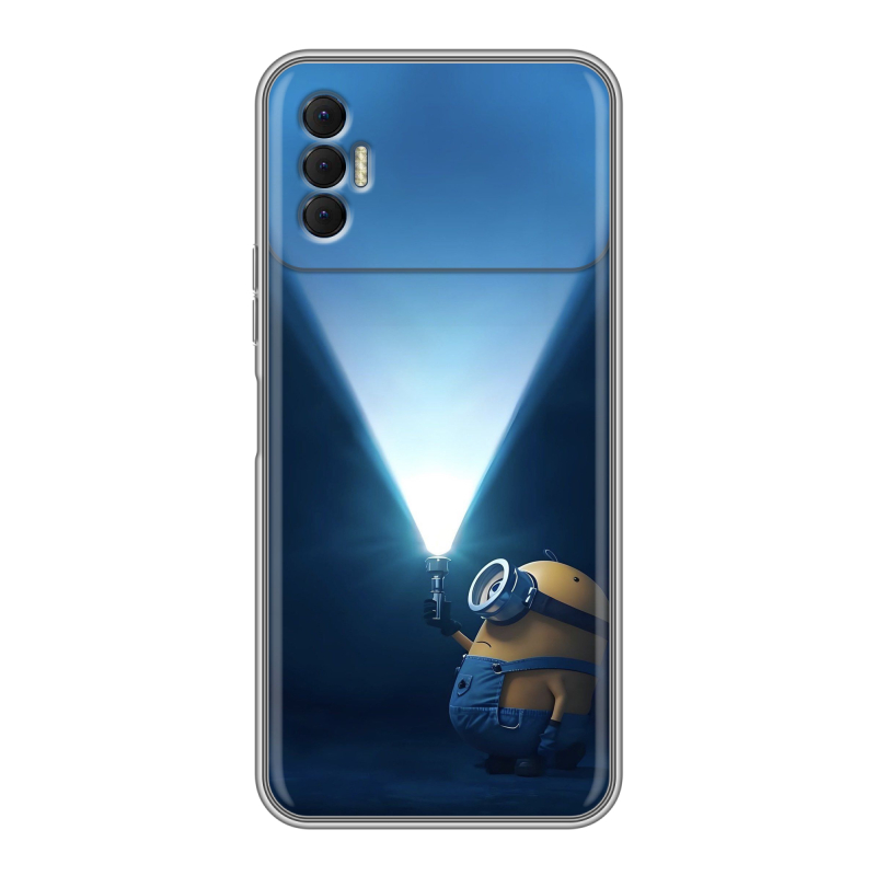 Силиконовый противоударный чехол на Tecno Spark 8P с принтом Миньоны Силиконовый противоударный чехол на Tecno Spark 8P с принтом Миньоны