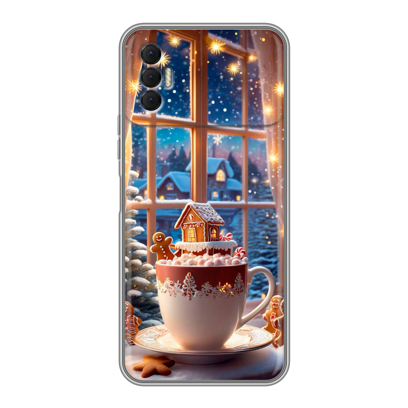 Силиконовый противоударный чехол на Tecno Spark 8P с принтом Новый год Силиконовый противоударный чехол на Tecno Spark 8P с принтом Новый год