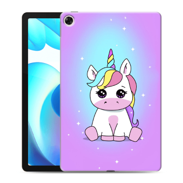 Силиконовый чехол на планшета Realme Pad с принтом Единорог