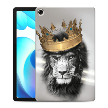 Силиконовый чехол на планшета Realme Pad с принтом Лев с короной