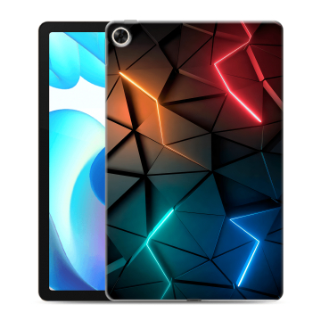 Силиконовый чехол на планшета Realme Pad с принтом Абстракция неон