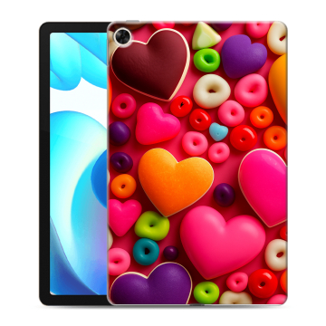 Силиконовый чехол на планшета Realme Pad с принтом Сердечки