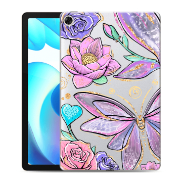 Силиконовый чехол на Realme Pad с принтом Бабочки и цветы