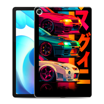 Силиконовый чехол на Realme Pad с принтом Гоночные машины