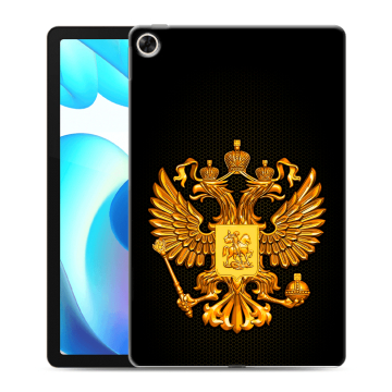 Силиконовый чехол на Realme Pad с принтом Герб России желтый