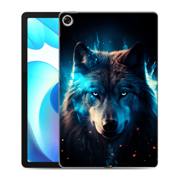 Силиконовый чехол на Realme Pad с принтом Волк ночной Силиконовый чехол на Realme Pad с принтом Волк ночной