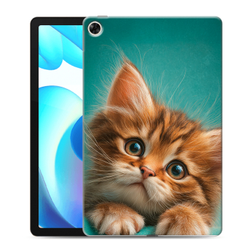 Силиконовый чехол на Realme Pad с принтом котенок