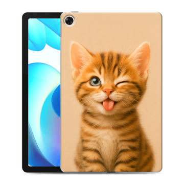 Силиконовый чехол на Realme Pad с принтом котенок