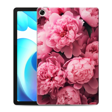 Силиконовый чехол на Realme Pad с принтом цветы пионы
