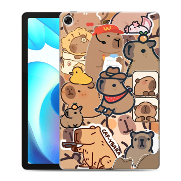 Силиконовый чехол на Realme Pad с принтом капибара Силиконовый чехол на Realme Pad с принтом капибара