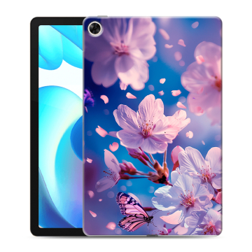 Силиконовый чехол на Realme Pad с принтом цветы бабочки