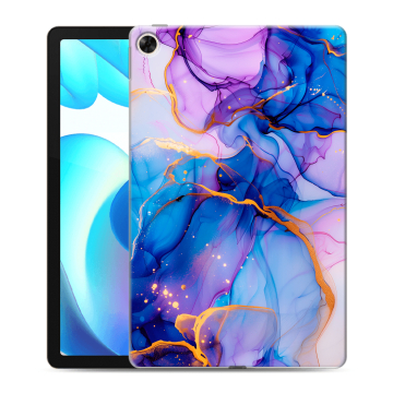 Силиконовый чехол на Realme Pad с принтом синий мрамор