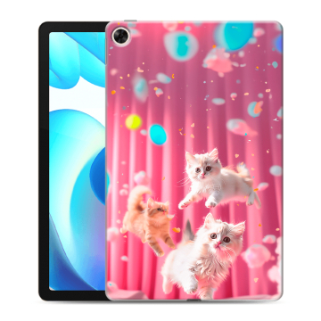 Силиконовый чехол на Realme Pad с принтом милые котики