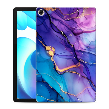 Силиконовый чехол на Realme Pad с принтом синий мрамор